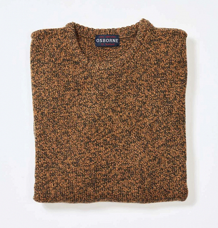 Osborne Lambswool Molted Crew Neck Seaweed/Oxide